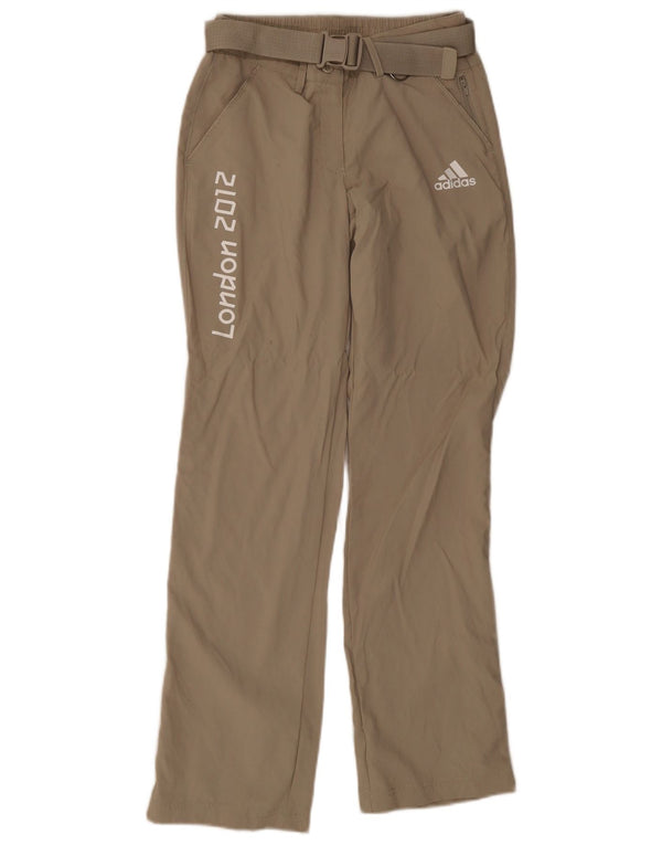 Adidas Womens Graphic Straight Casual Trousers UK 8 Small W26 L30 Khaki