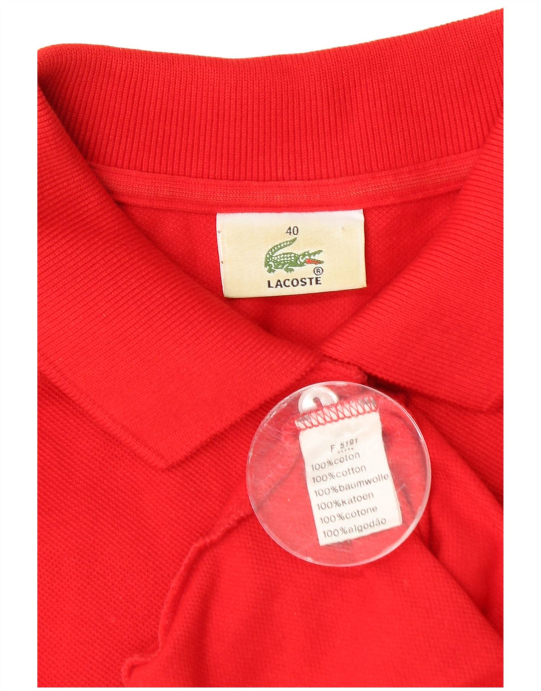 Lacoste Womens Polo Shirt Size 40 Medium Red Cotton