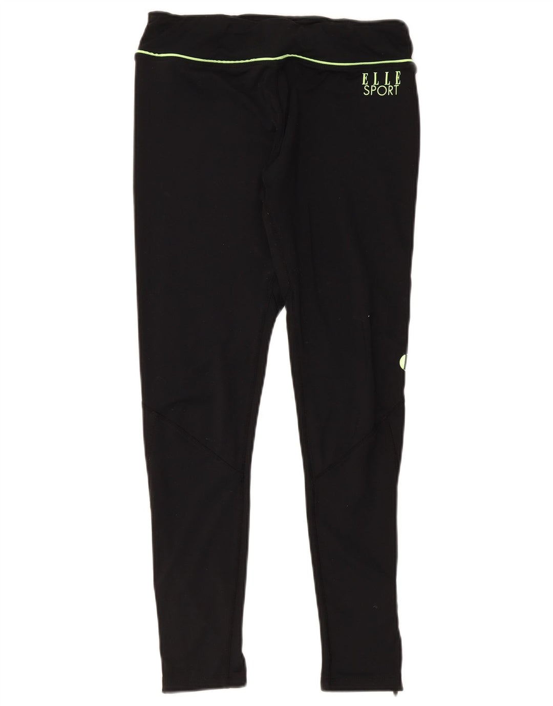 Elle Sport Womens Graphic Leggings UK 14 Medium Black Polyester