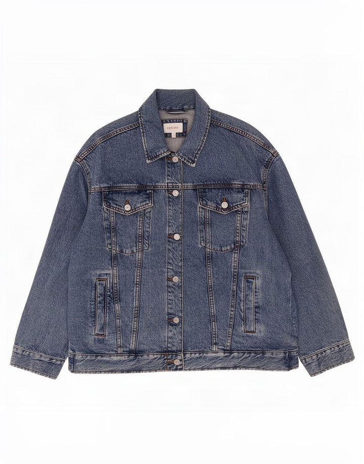 Marks & Spencer Womens Per Una Denim Jacket UK 14 Large Blue Cotton