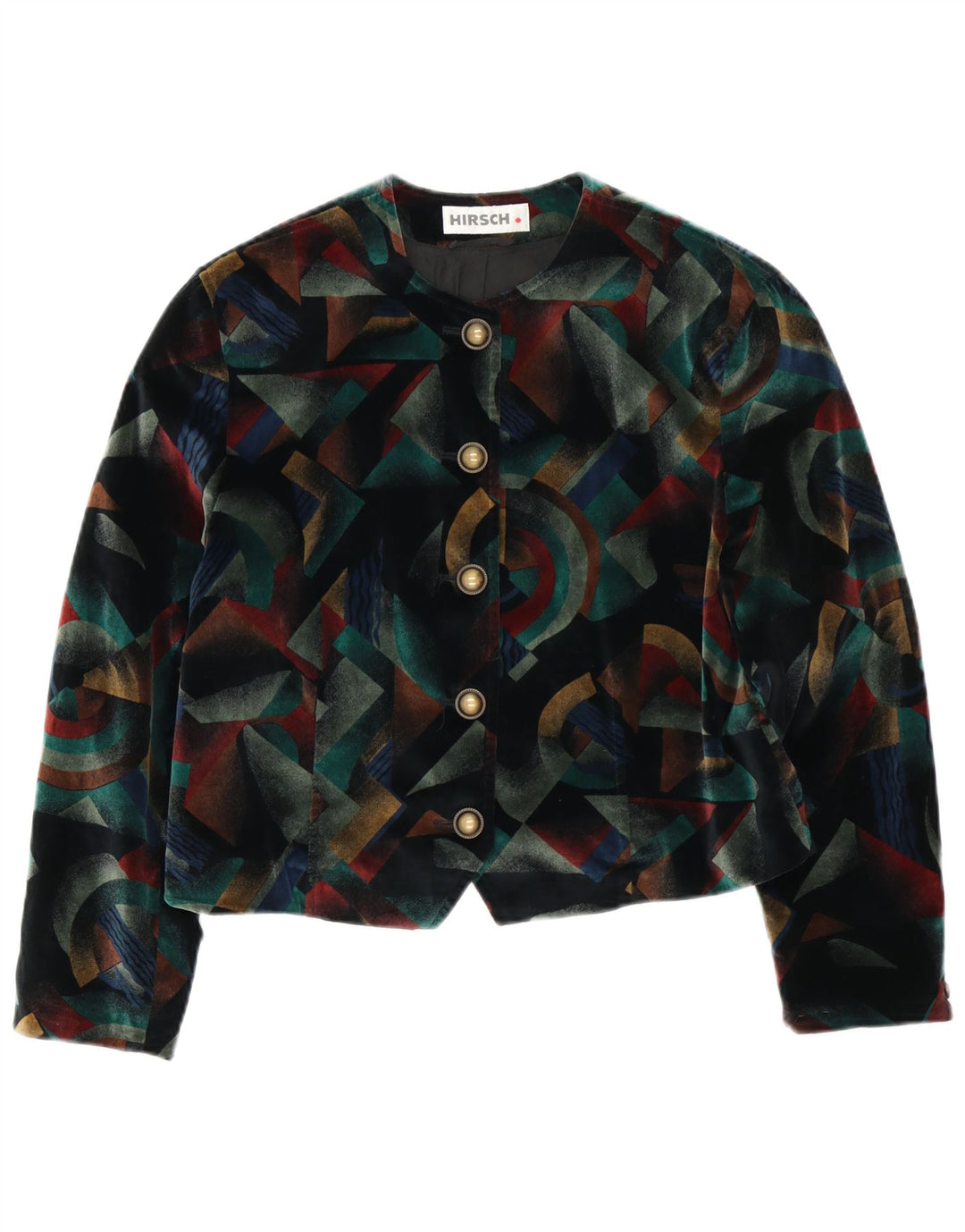 Hirsch Womens 5 Button Bolero Jacket UK 12 Medium Multicoloured Geometric