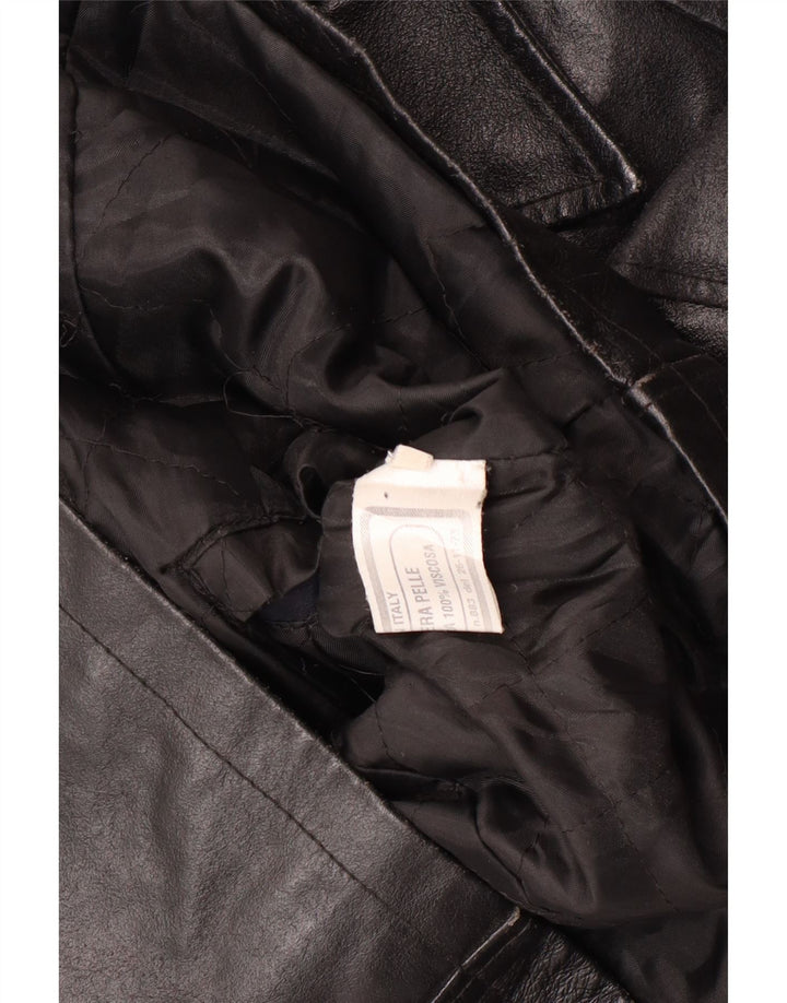 Vintage Womens Leather Jacket UK 12 Medium Black Leather Classic
