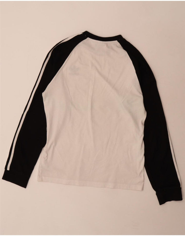 Adidas Mens Top Long Sleeve Medium White Colourblock Cotton