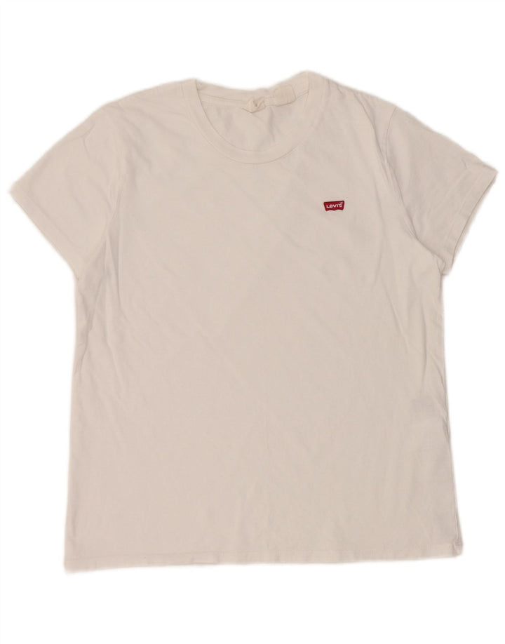 Levi's Womens T-Shirt Top UK 12 Medium White Cotton