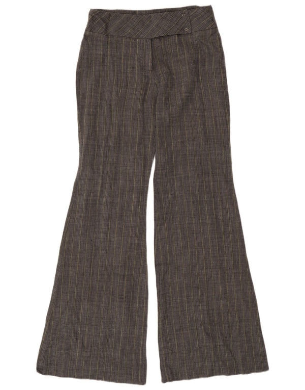 Mango Womens Flare Suit Trousers UK 8 Small W28 L33 Grey Ramie