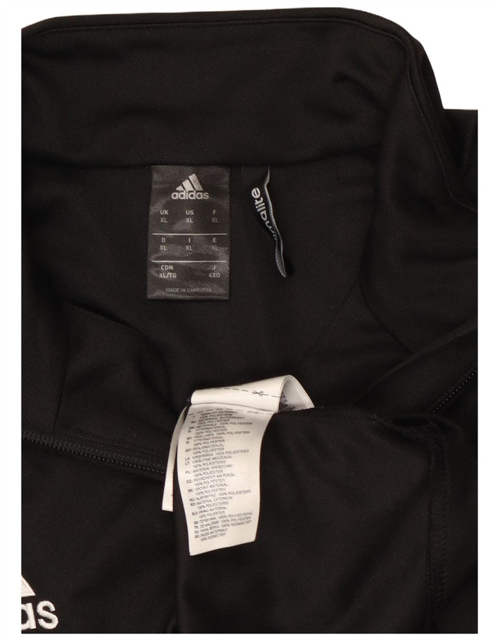 Adidas Mens Climalite Zip Neck Pullover Tracksuit Top XL Black Polyester