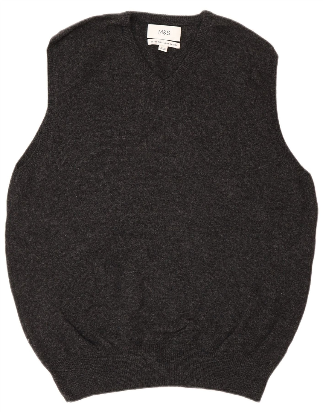 Marks & Spencer Mens Vest Tank Top Large Grey Lambswool