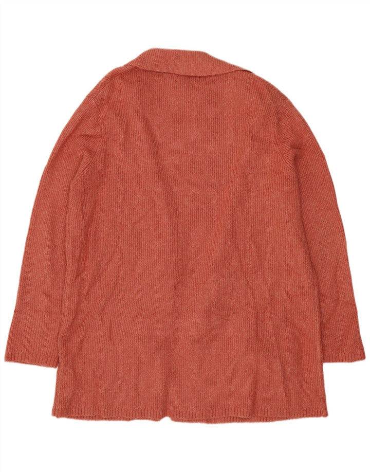 MARKS & SPENCER Womens Longline Cardigan Sweater UK 16 Large Orange