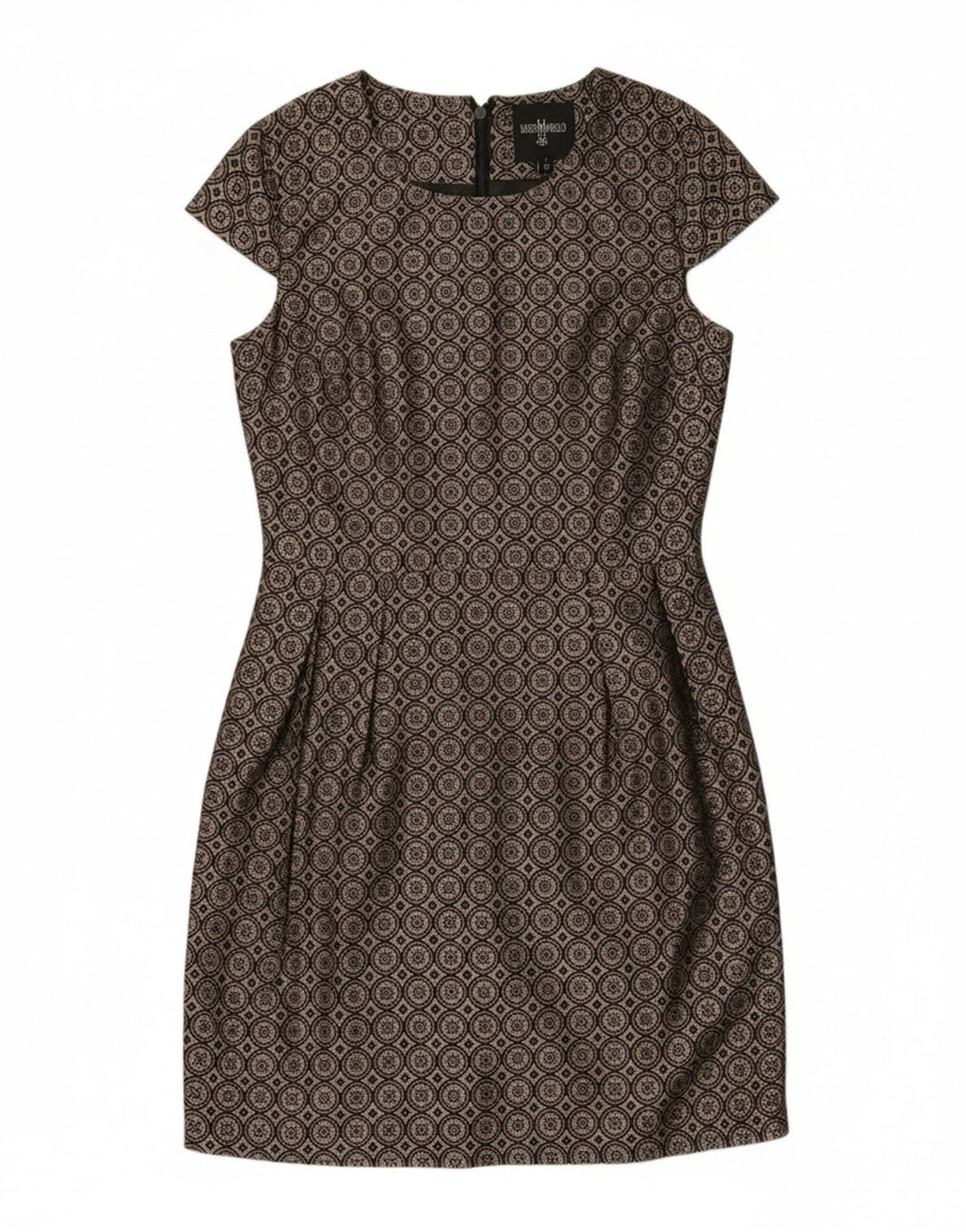 MARC ANGELO Womens Sheath Dress UK 10 Small Brown Ikat Polyester