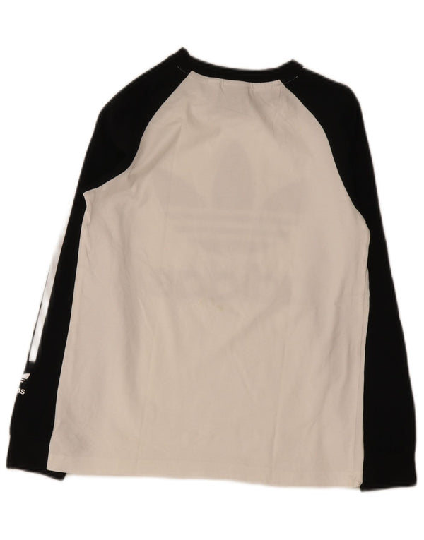 Adidas Boys Graphic Top Long Sleeve 11-12 Years White Colourblock Cotton