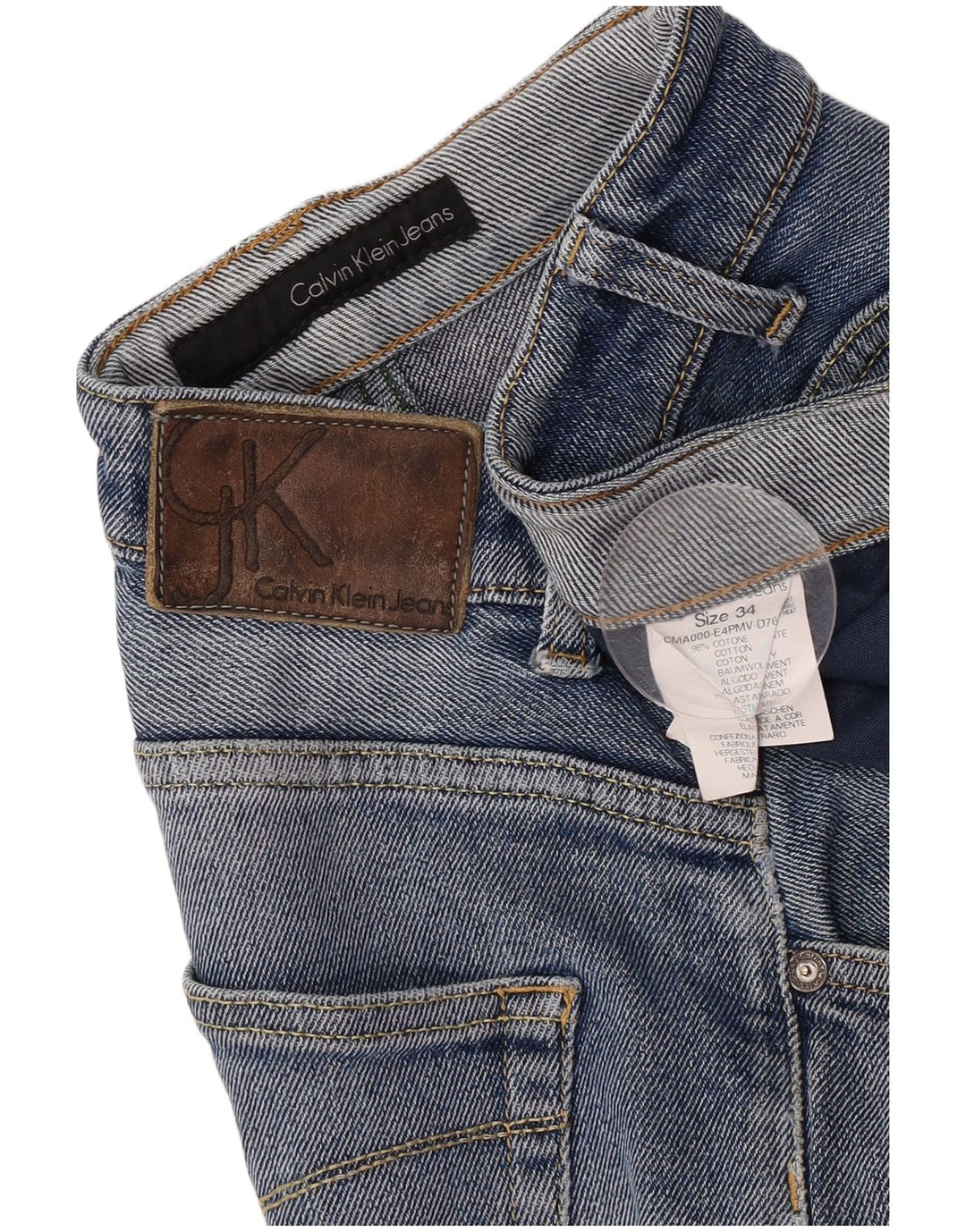 Calvin Klein Mens Straight Jeans W34 L31 Blue