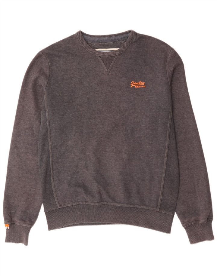 Superdry Mens Sweatshirt Jumper Large Grey Cotton