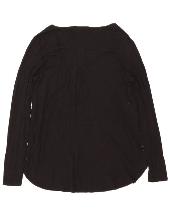 Essentials Womens Oversized Top Long Sleeve UK 14 Medium Black Viscose