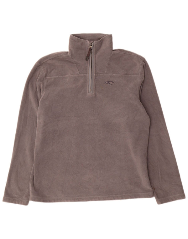 O'Neill Mens Zip Neck Fleece Jumper Medium Grey Polyester