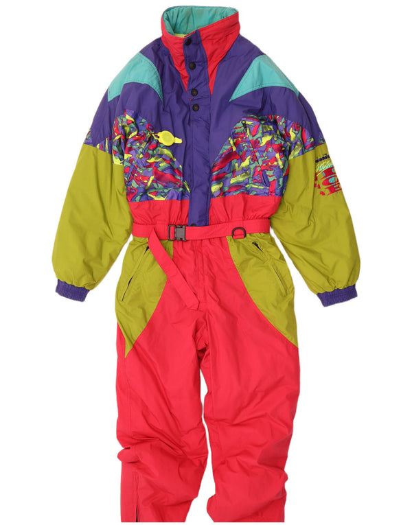 Diadora Womens Hooded Ski Jumpsuit UK 18 XL Red Colourblock Polyester