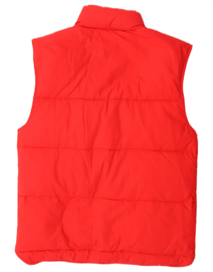 Vintage Mens Reversible Padded Gilet UK 38 Medium Red Cotton