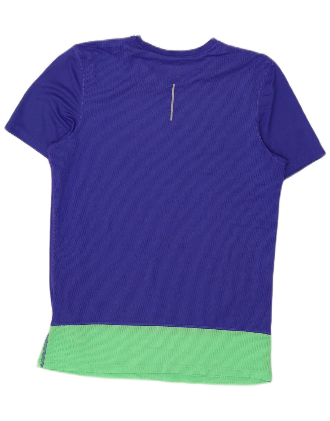 Nike Womens Dri Fit T-Shirt Top UK 14 Medium Blue Colourblock Polyester