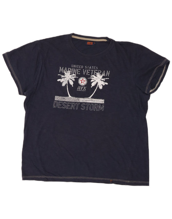 Avirex Mens Graphic T-Shirt Top Large Navy Blue