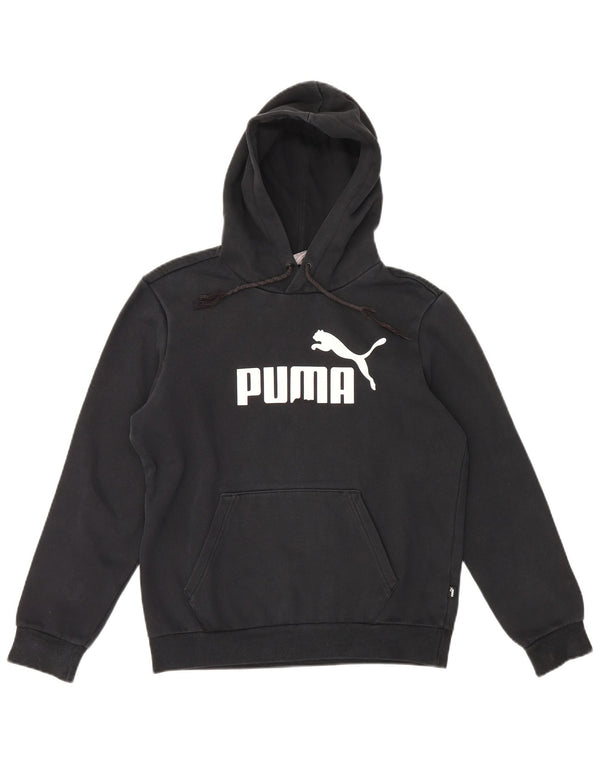 Puma Mens Graphic Hoodie Jumper XS Black Cotton