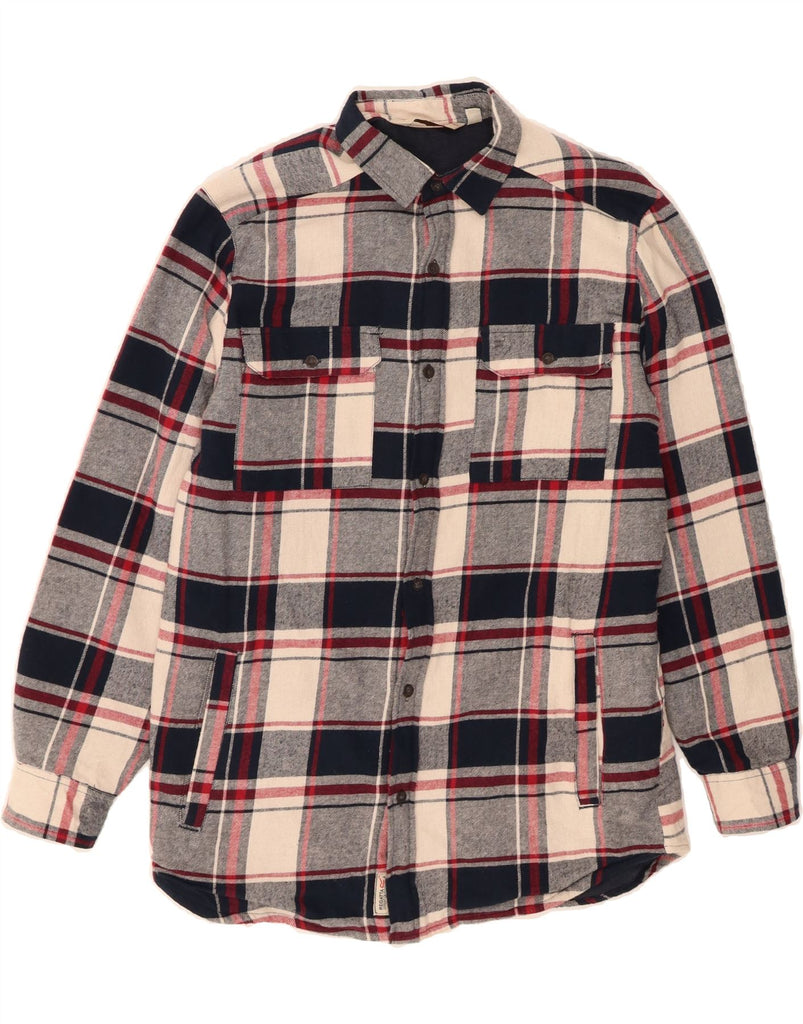 REGATTA Mens Flannel Shirt Small Navy Blue Check Cotton Vintage Regatta and Second-Hand Regatta from Messina Hembry 