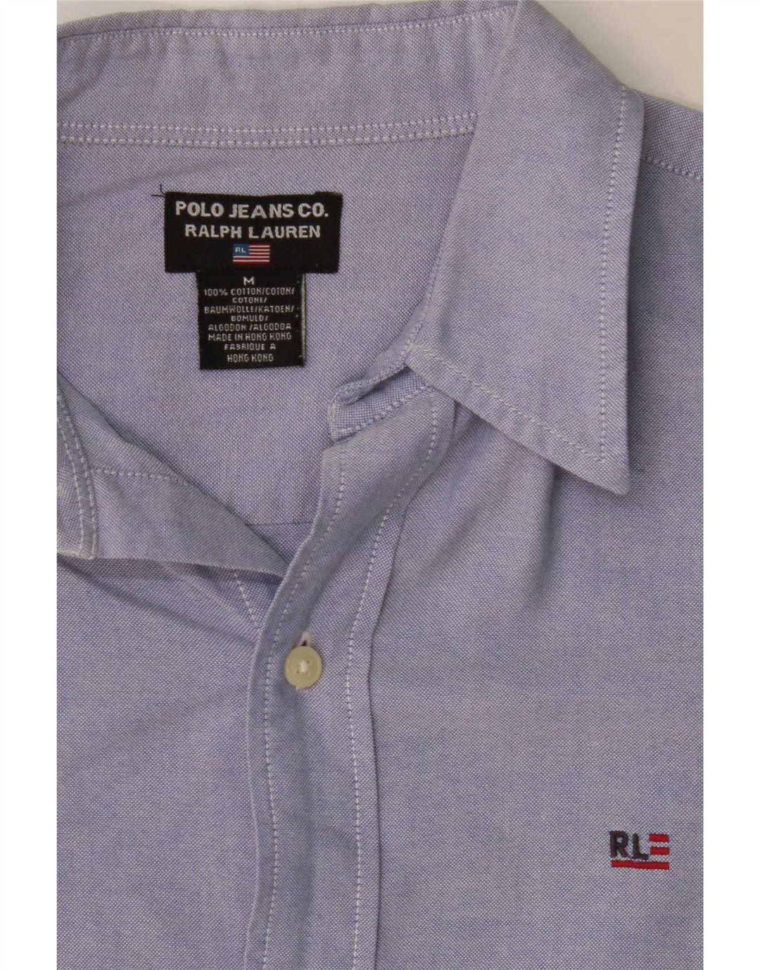 Ralph Lauren Mens Shirt Medium Blue Cotton Classic