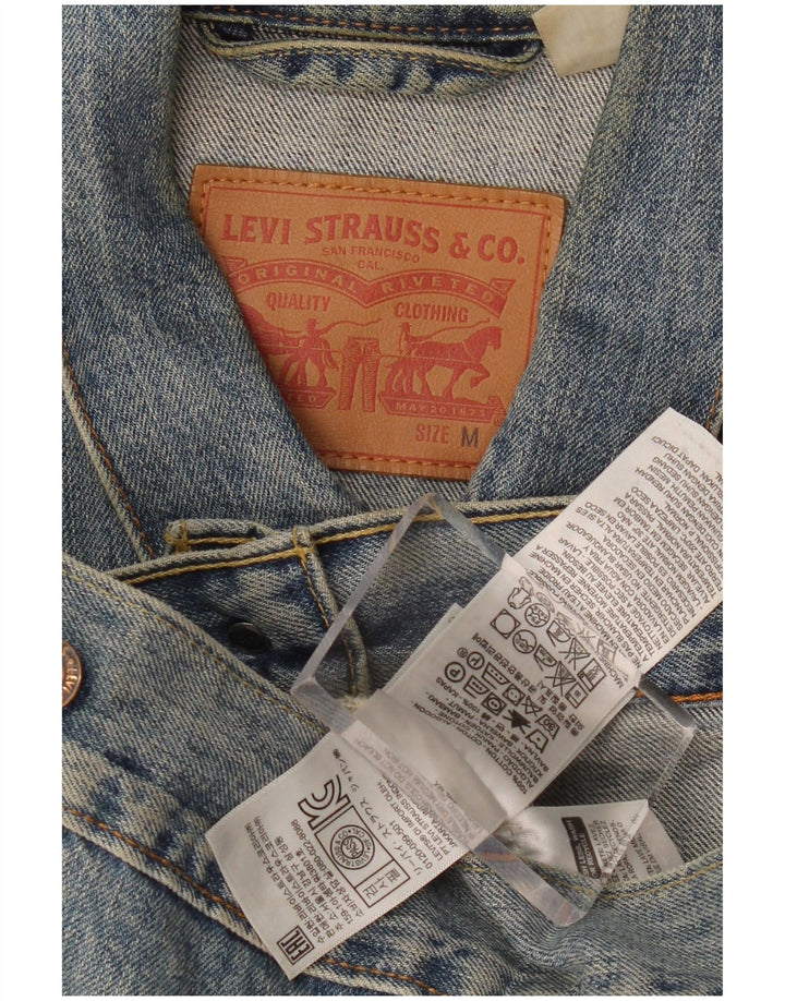 LEVI'S Mens Denim Jacket UK 38 Medium Blue Cotton