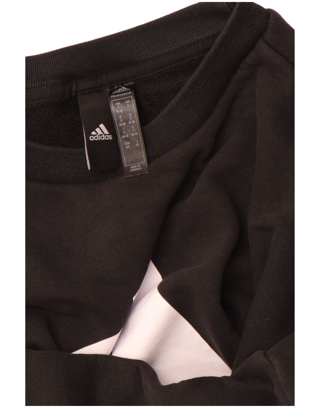 ADIDAS Womens Primegreen Oversized Sweatshirt Jumper UK 8/10 Small Black