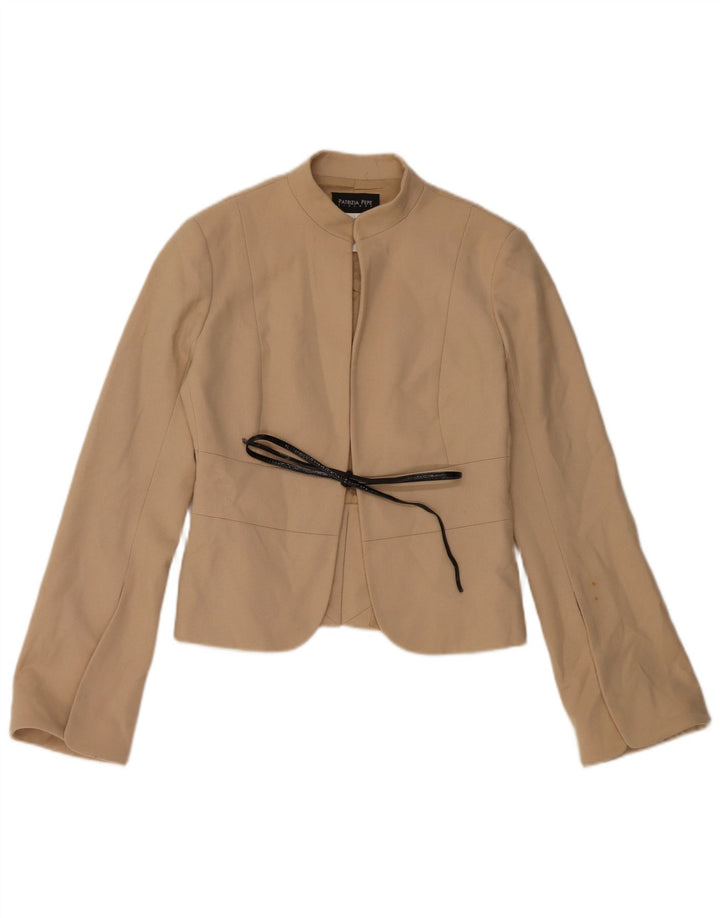 PATRIZIA PEPE Womens Blazer Jacket IT 40 Small Beige Wool