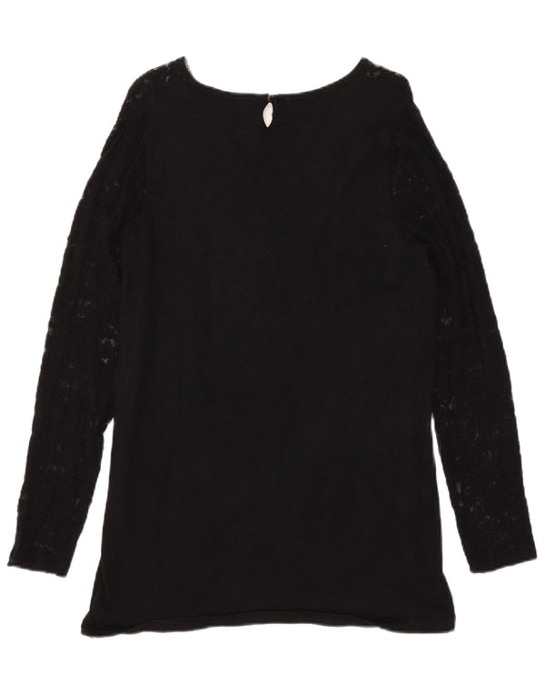 Marks & Spencer Womens Crew Neck Jumper Sweater UK 12 Medium Black
