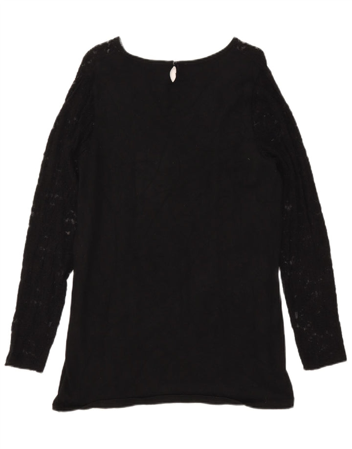 Marks & Spencer Womens Crew Neck Jumper Sweater UK 12 Medium Black