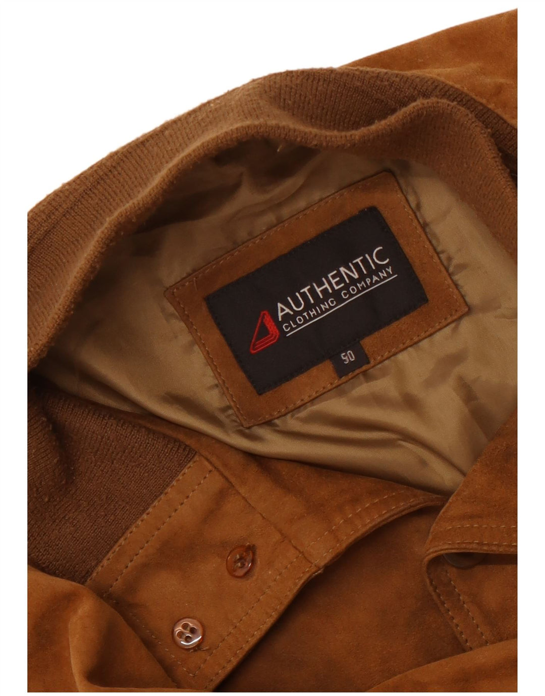 VINTAGE Mens Suede Bomber Jacket IT 50 Large Beige Leather