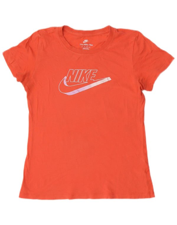 Nike Womens Graphic T-Shirt Top UK 6 XS Orange