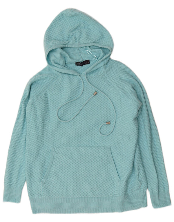 MARKS & SPENCER Womens Hoodie Jumper UK 10 Small Blue Polyester