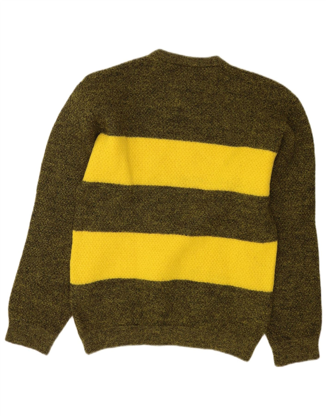 Gomena Mens Graphic Crew Neck Jumper Sweater Medium Green Colourblock
