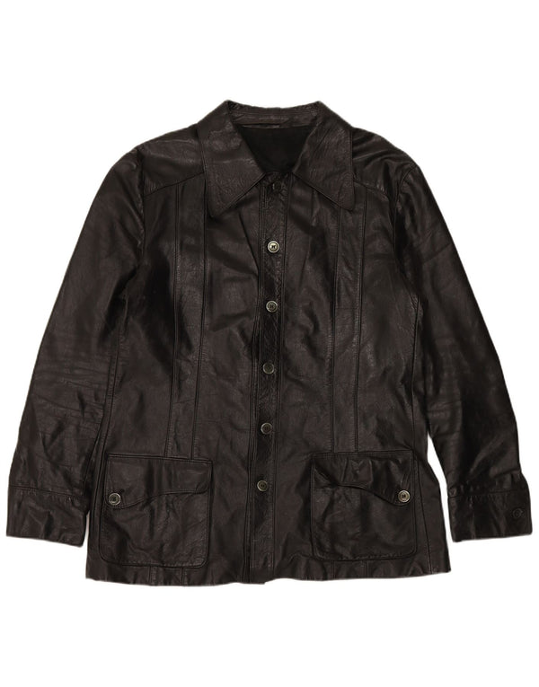 VINTAGE Mens Leather Jacket UK 38 Medium Black