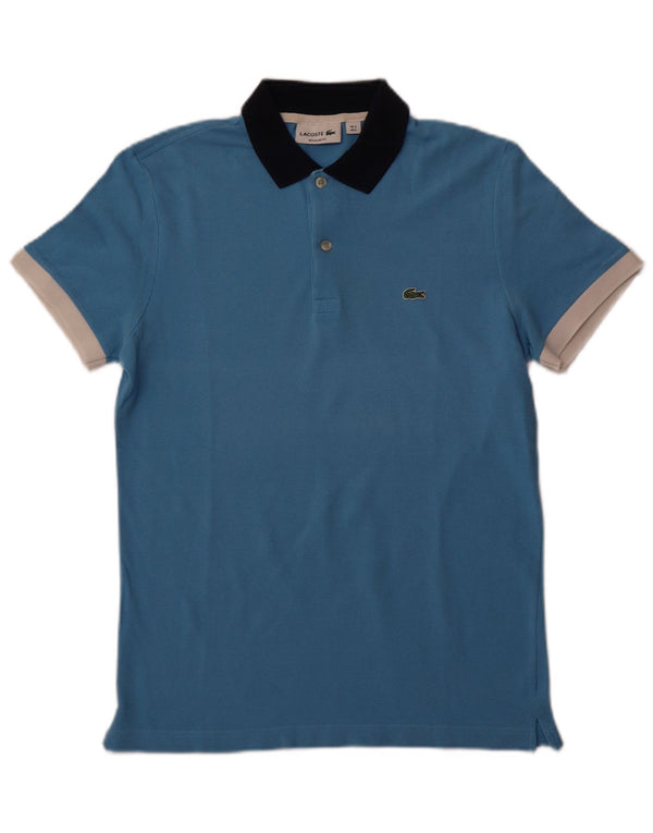 LACOSTE Mens Regular Fit Polo Shirt Size 3 Small Blue Cotton
