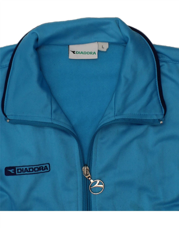 DIADORA Boys Tracksuit Top Jacket 9-10 Years Large Blue Vintage Diadora and Second-Hand Diadora from Messina Hembry 