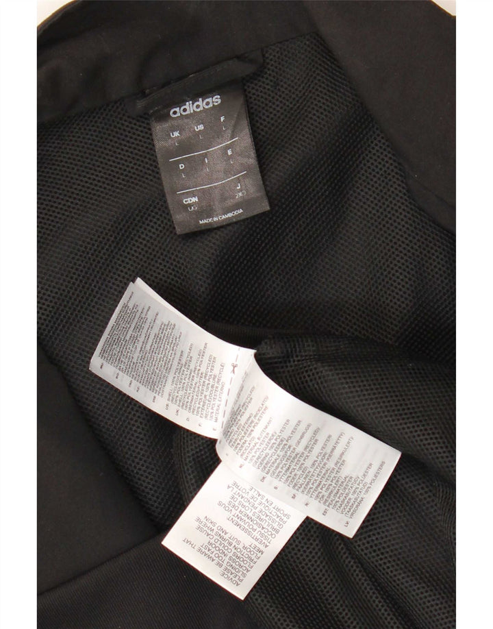 Adidas Mens Climalite Tracksuit Top Jacket Large Black Polyester