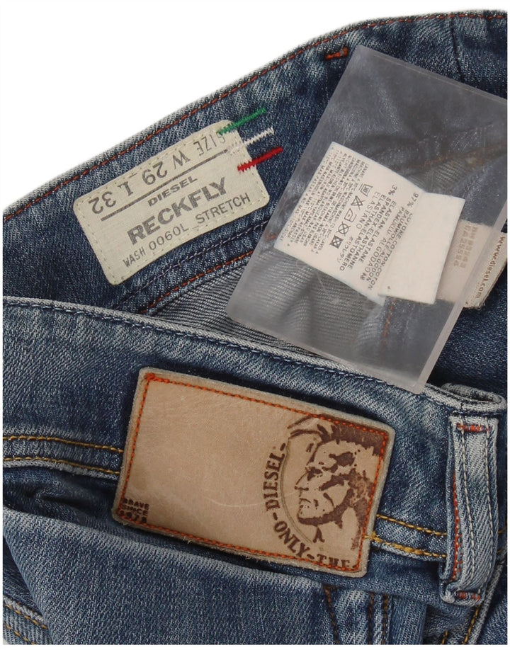 DIESEL Womens Reckfly Straight Jeans W29 L32 Blue Cotton