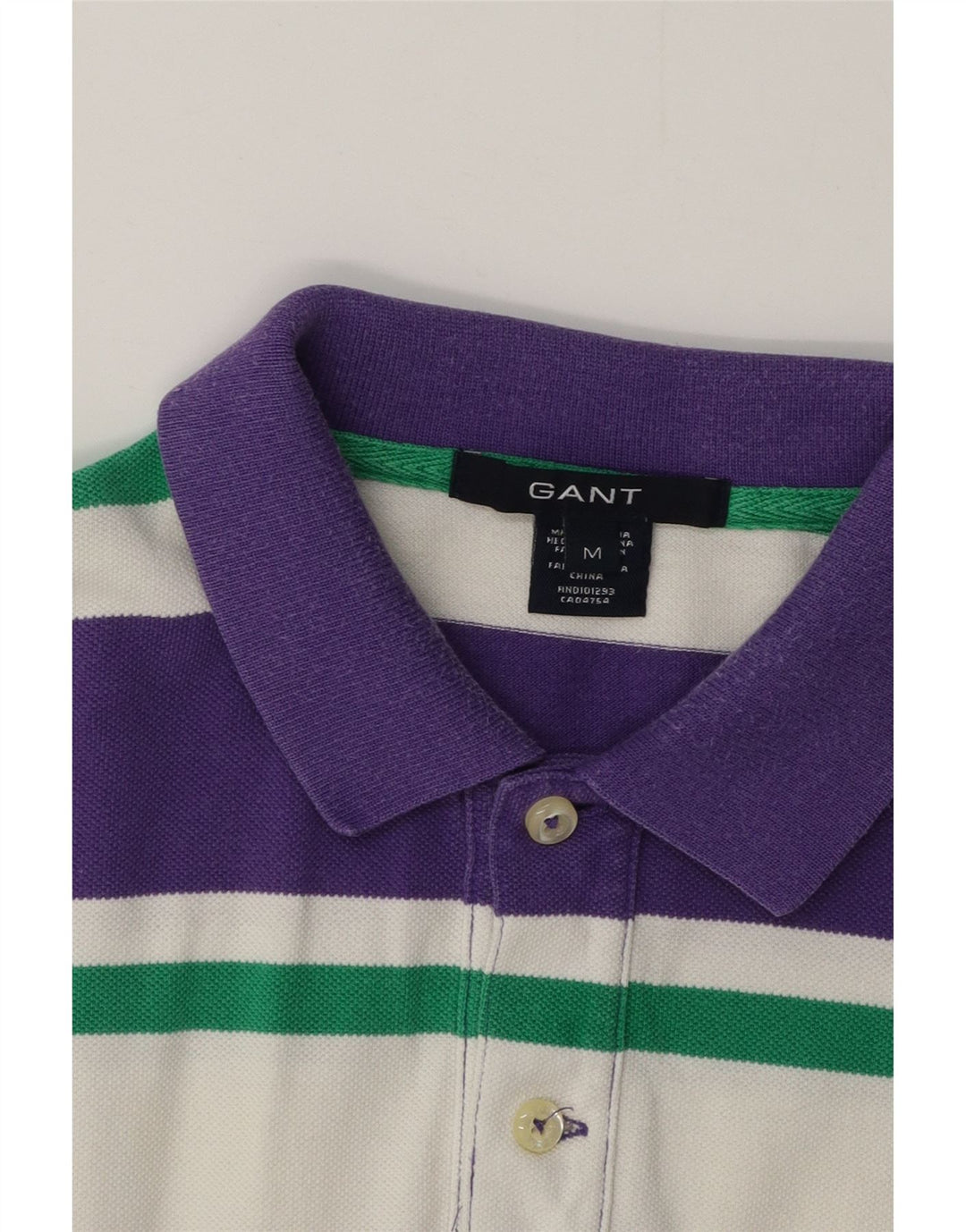 GANT Mens Rugby Polo Shirt Medium Multicoloured Striped Cotton