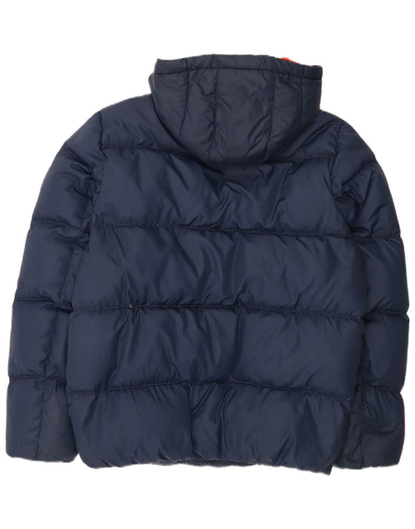 Tommy Hilfiger Mens Hooded Padded Jacket UK 42 XL Navy Blue Polyester