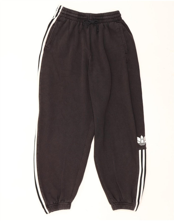 ADIDAS Womens Tracksuit Trousers Joggers UK 14 Medium Black Cotton