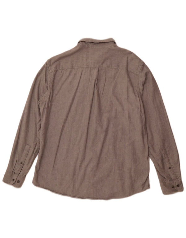 Eddie Bauer Mens Classic Fit Flannel Shirt Large Grey Cotton