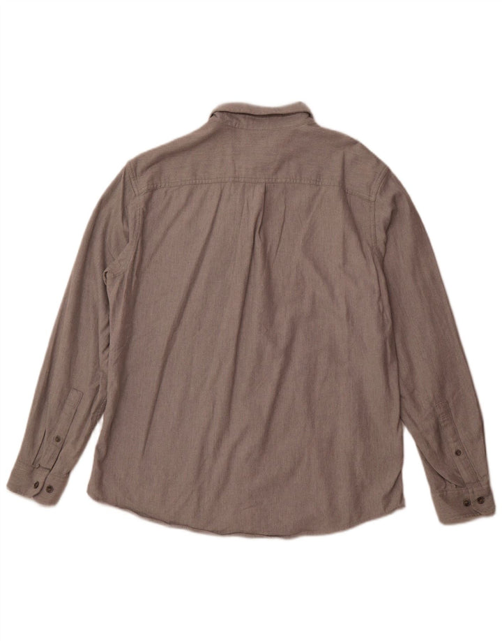 Eddie Bauer Mens Classic Fit Flannel Shirt Large Grey Cotton