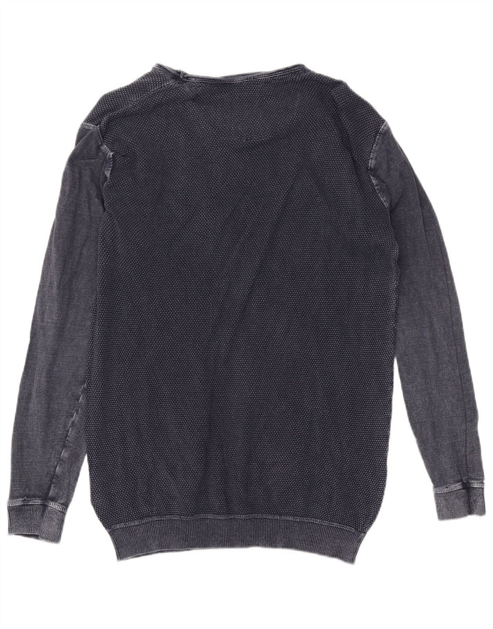 Guess Mens Sweatshirt Jumper UK 40 Medium Navy Blue Cotton