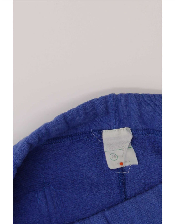 American System Mens Graphic Tracksuit Trousers Joggers Medium Blue Cotton
