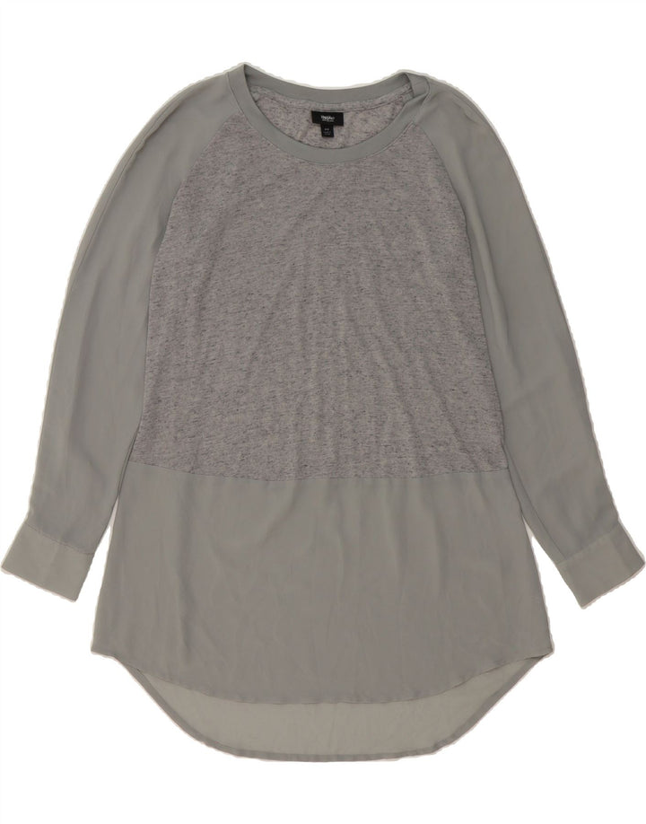 MOSSIMO Womens Longline Blouse Top UK 14 Medium Grey Flecked Vintage Mossimo and Second-Hand Mossimo from Messina Hembry 