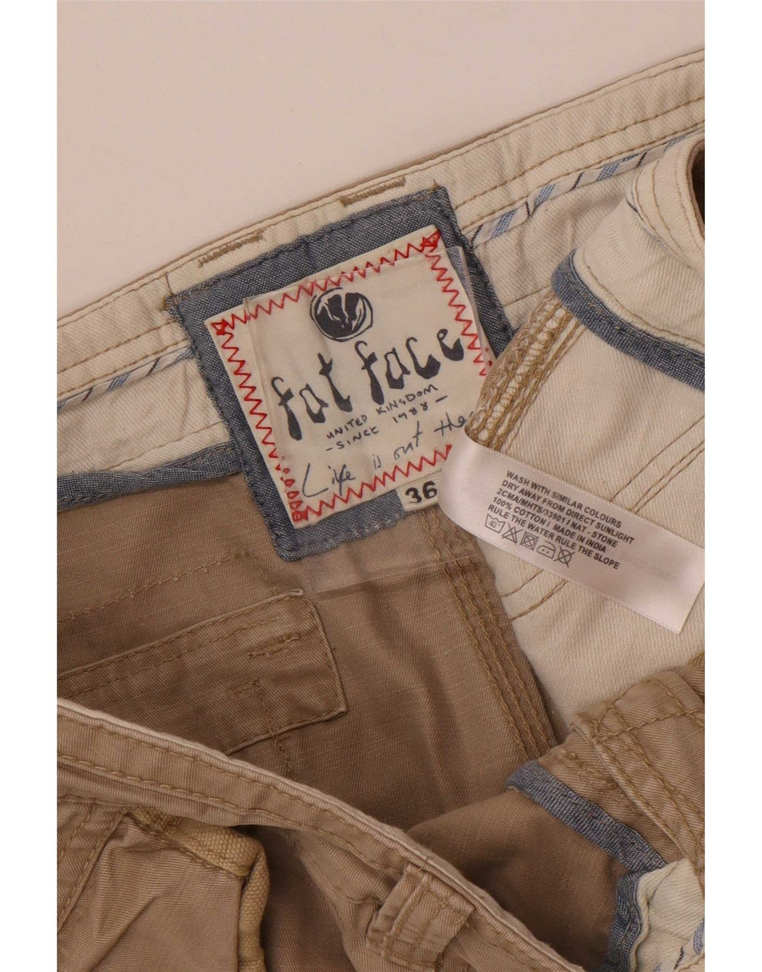 Fat Face Mens Cargo Shorts W36 Large Beige Cotton