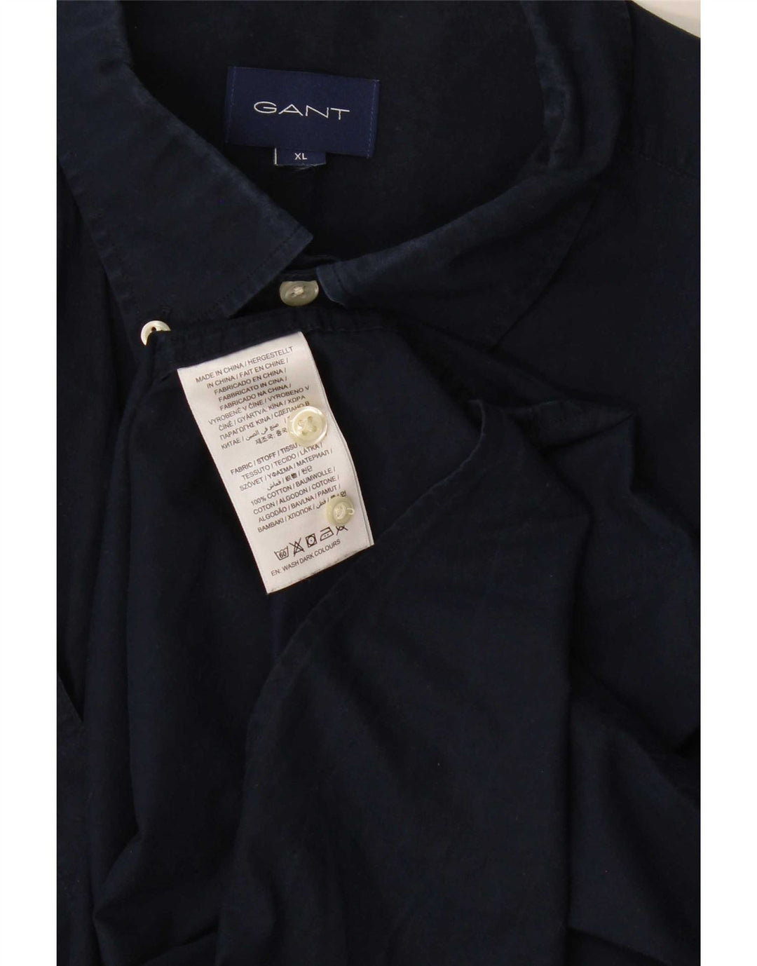 Gant Mens Regular Shirt XL Navy Blue Cotton