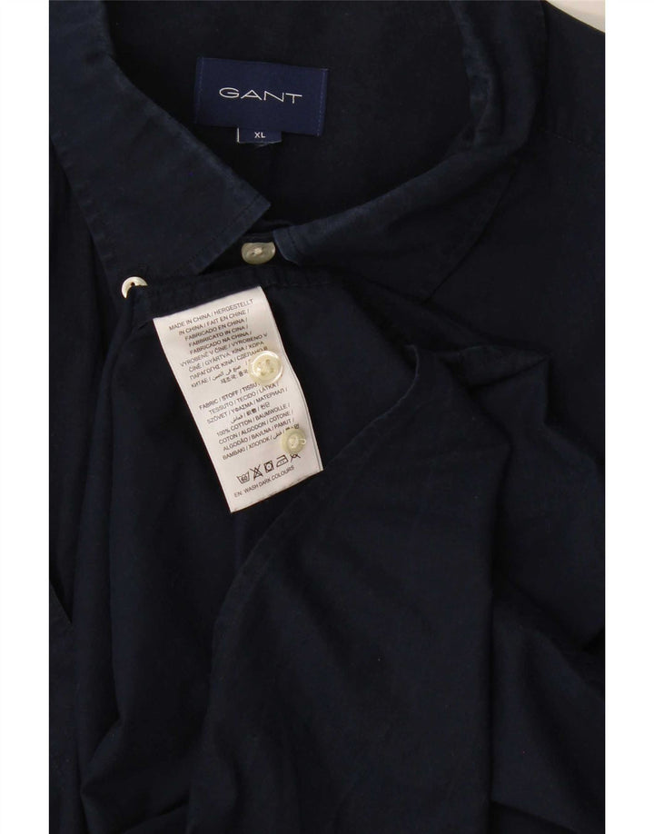 Gant Mens Regular Shirt XL Navy Blue Cotton
